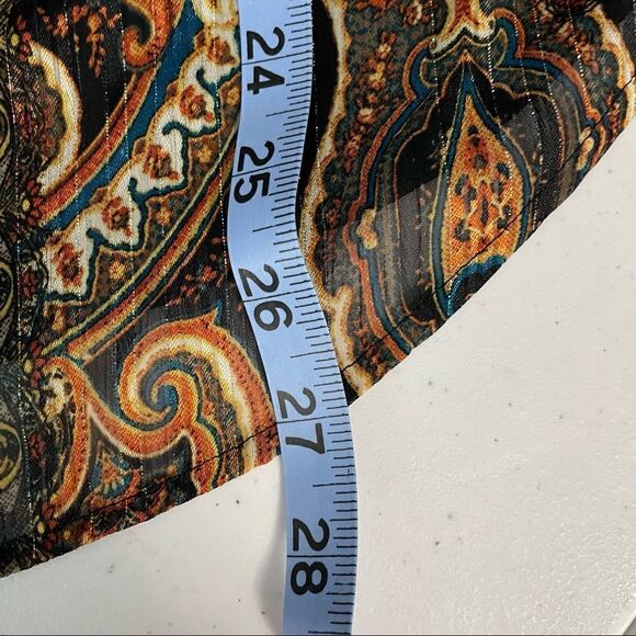 ANTHROPOLOGIE MEADOW RUE BLACK CHIFFON PAISLEY PEASANT BLOUSE LINED SZ small - Picture 10 of 10